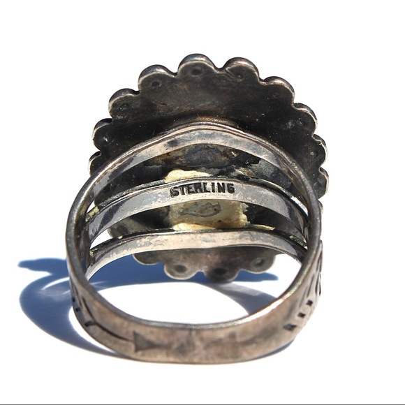 Vintage Fred Harvey Era Turquoise Sterling Ring 5 - Picture 5 of 6